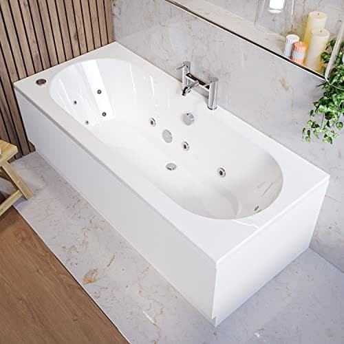 Image of Burford Double Ended Whirlpool Spa Bath with 14 Whirlpool Jets 1700 x 750mm