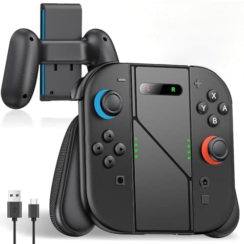 Image of HASACOOL Switch 2 Joy Con Charging Dock,Joy Cons Charger Grip for Nintendo Switch 2, Fast Charging Station Stand for Joy cons Controller Accessories (For SW2 with Grip)