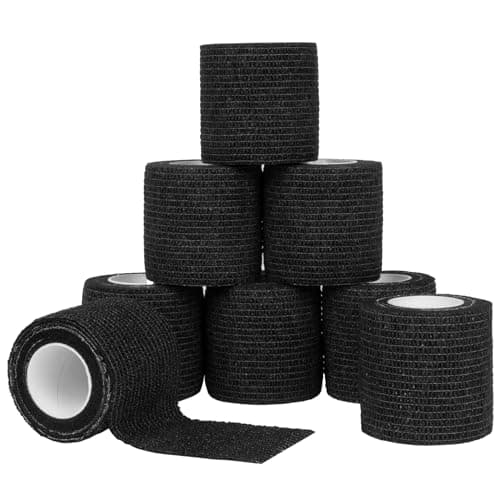 Image of ACWOO Self Adherent Sport Wrap Tape, 8 Rolls 5cm x 4.5m Football Tape Wrap, Cohesive Bandage Sock Wrap, Shin Pad Tape, Goalkeeper Wrist Tape & Football Ankle Tape, Pet & Vet Wrap for Dogs, Horses
