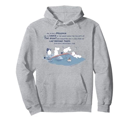 Image of Moomin Dance In The Waves Finn Family Moomintroll Quote Pullover Hoodie