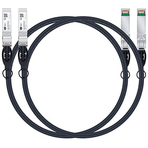Image of H!Fiber.com 2pack 10Gb/s SFP+ DAC cable, 2-meter (6.6ft), 10GBase-CU passive direct copper Twinax SFP+ cable, for Cisco SFP-H10GB-CU2M, Ubiquiti,Netgear and Other Open Switches and NIC