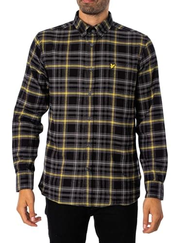 Image of Lyle & Scott Men's Check Flannel Shirt, Black, XL