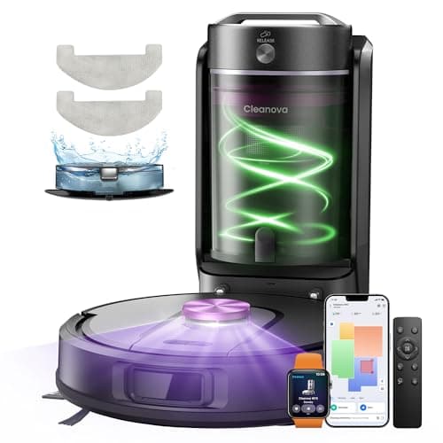 Image of Vexilar Robot Vacuum and Mop with Multi-Cyclone Bagless Self Emptying Docking Station, 10000Pa Suction, LiDAR Navigation, 5 Maps, 180Min Runtime, Robotic Vacuum for Pet Hair, Carpet and Hard Floor