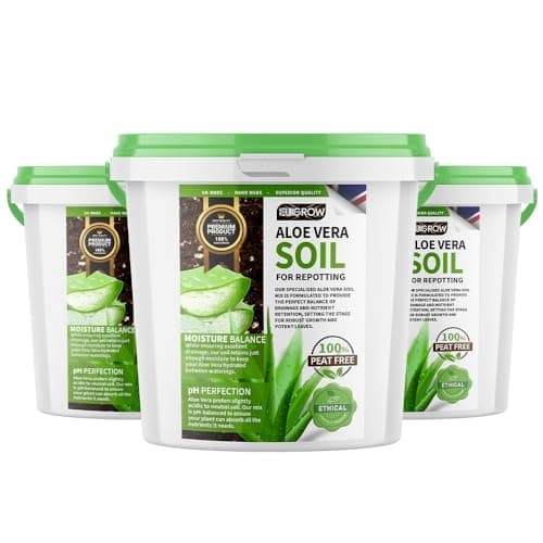 Image of Aloe Vera Soil Mix by UKGROW Premium - Organic & Pest-Resistant Plant Soil for Healthy Growth - Available in 1L, 2L, 3L, 5L, 10L, 20L Buckets & Bags (Strong Reusable Bucket, 3 Litre)
