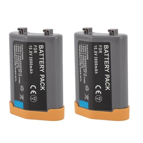 Image of EN EL18 18A Camera Battery, 2 Pack 3000mah Replacement Camera Lithium Battery for Nikon D4 D4S D5 D6 Camera, for D850 D800 D500 Handles, for MB D12 MB D17 MB D18 Case