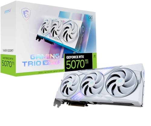 Image of MSI GeForce RTX 5070 Ti 16G GAMING TRIO OC WHITE Graphics Card - RTX 5070 Ti GPU, 16GB GDDR7 (28Gbps/256-bit), PCIe 5.0 - TRI FROZR 4 - Gaming & Silent Mode, RGB - HDMI 2.1b, DisplayPort 2.1b