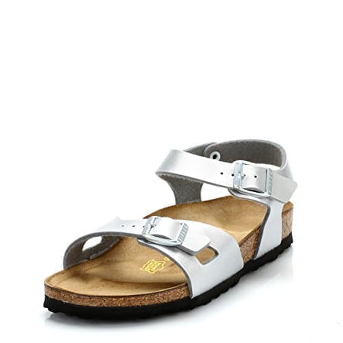 Image of Birkenstock Rio, Unisex-Child Sandals, Silver, 11.5 Child UK (30 EU)
