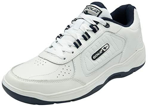 Image of Gola Mens Belmont 2 Lace Walking Shoe, White Navy, 9 UK Wide