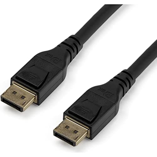 Image of StarTech.com 5m VESA Certified DisplayPort 1.4 Cable - 8K 60Hz HBR3 HDR - 16ft Super UHD DisplayPort to DisplayPort Monitor Cord - Ultra HD 4K 120Hz DP 1.4 Slim Video Cable M/M DP Connector (DP14MM5M)