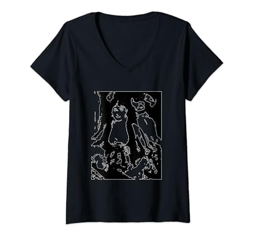 Image of Womens In The Balcony or Loge Litho Art Design V-Neck T-Shirt