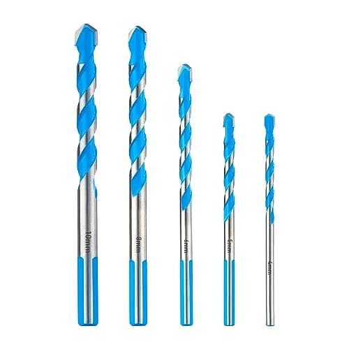 Image of toolant Concrete Drill Bit Set & Masonry Drill Bit Set, Shockproof Hammer Drill Bit Set (5pcs) for Concrete/Glass/Brick/Plastic/Cement/Tile, Industrial Strength Carbide Drill Bit Tip, 4-10mm Box of 5