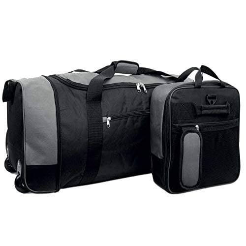 Image of iN Suitcase Large - 32” Foldable Wheeled Holdall, 80L Capacity - Large Suitcase and Travel Bag with Wheels - Durable and Convenient for Travel, Easy Storage, Ideal for Any Adventure (Black/Grey) 80L