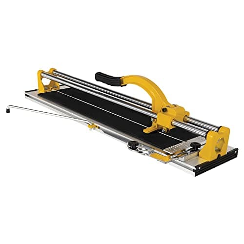 Image of QEP 10630 24-Inch Manual Cutter with Tungsten Carbide Scoring Wheel for Porcelain and Ceramic Tiles, Yellow