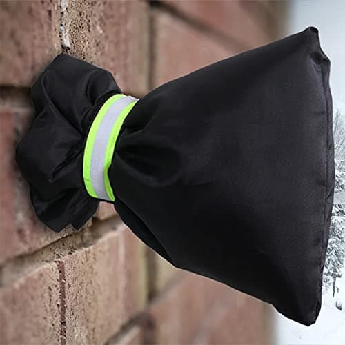 Image of Outside Tap Covers for Winter, Large Outdoor Tap Cover Insulated Protector with Reflective Strip, Waterproof & Thickened Thermal Tap Jacket Protects Your Tap from Freezing Bursting - Black
