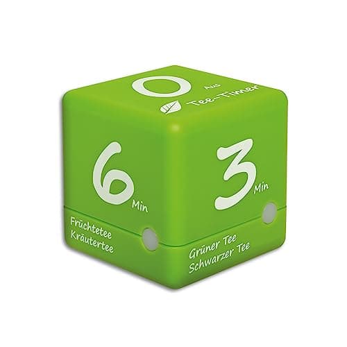 Image of TFA Dostmann Digital Tea Timer, 38.2035.04, Ideal Brewing Time, Tea Accessories, Timer, Green, L 60 x W 60 x H 60 mm