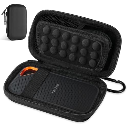 Image of AMFUN Hard Drive Case, Portable External Hard Drive Case for SanDisk Extreme/SanDisk PRO 500G 1TB 2TB/2.5 Inch HDD SSD My Passport, Protective Storage Bag-Black