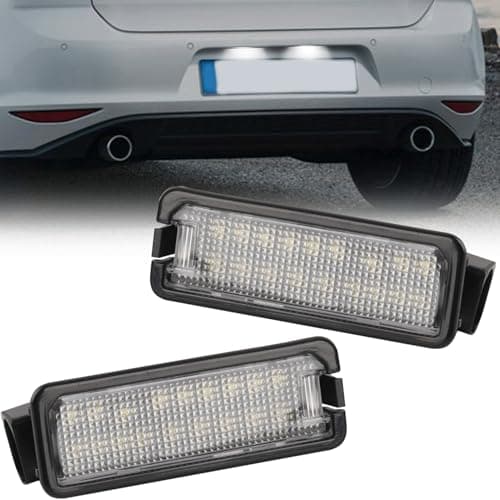 Image of Jiacheng 2 pack Licence Number Plate Light, 6500K Rear License Plate Lamps fits for VW Golf MK4/5/6/7 Passat B6 B7 Polo New Beetle Lupo Rabbit Seat Leon 1K8943021 3D0943021A 3C5943021