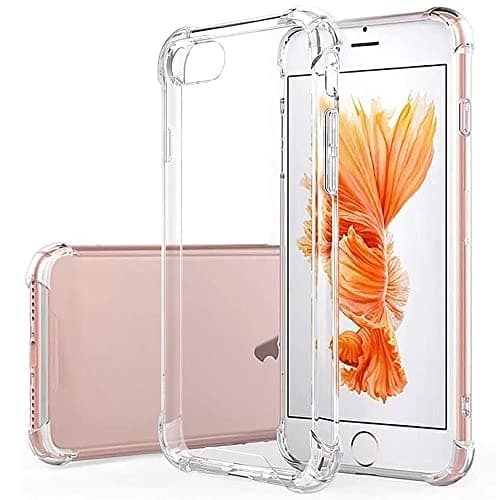 Image of Hually Case for iPhone 7/ 8, iPhone SE 2022/ SE 2020, Crystal Clear Shock-Absorption Protective Cover,Transparent TPU Anti-Scratch Case for iPhone SE 2nd&3rd 4.7"