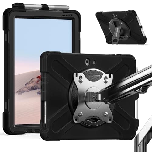 Image of TECHGEAR X-Case with VESA 75x75mm holes for Microsoft Surface Go 4 / Surface Go 3, Go 2 10.5" / Surface Go 1 10.1" Tough Rugged HEAVY DUTY Shockproof Armour Case with 360 Rotating Stand Mount