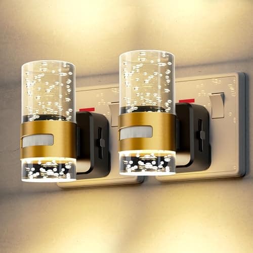 Image of LOHAS-LED Motion Sensor Night Light Plug in Wall, Plug in Night Light Warm White 3000K, ON/Off/AUTO Modes, 0-100lm Dimmable, Acrylic Nightlight for Hallway Stairs Bedroom, 2 Pack