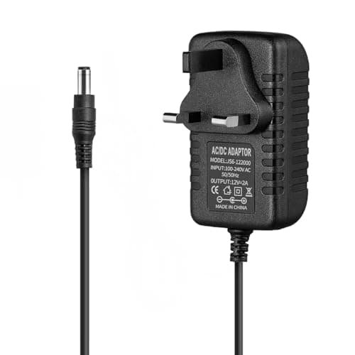 Image of 12V 2A AC/DC Power Supply Adapter - UK Plug 100-240V to DC 12V 24W Converter 50/60HZ - 5.5mm x 2.1mm Adapter for LED Strip Lights, CCTV, Routers, Monitors, Keyboards