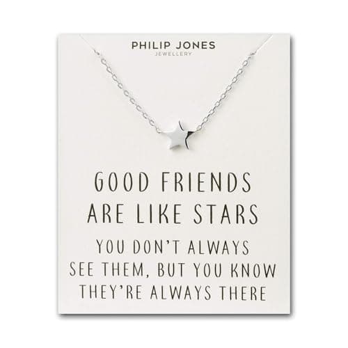 Image of Philip Jones Silver Plated Star Necklace with Quote Card