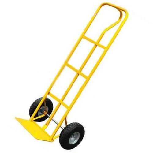 Image of 600Lb Heavy Duty Sack Truck - Industrial Hand Trolley With Pneumatic Tyre Wheel | For Lifting, Delivery, Moving Large Items, Strong, Durable & Long Lasting | P-Handle High Back Hand Truck With Wheels