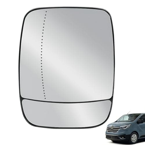 Image of Tarqite Wing Mirror Glass Heated Left Passenger Side for Renault Trafic 2014-2020/Vauxhall Vivaro B 2014-2019/ Nissan NV300 2016-2020/Fiat Talento 2016-2020, OEM:963666705R 96365651588R With Backplate
