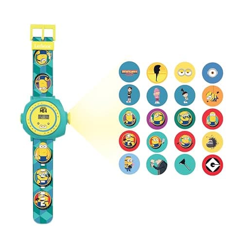 Image of LEXIBOOK, Despicable Me, Minions, Adjustable Projection Watch Digital Screen, 20 Images of Minions, for Children, Blue/Yellow, DMW050DES