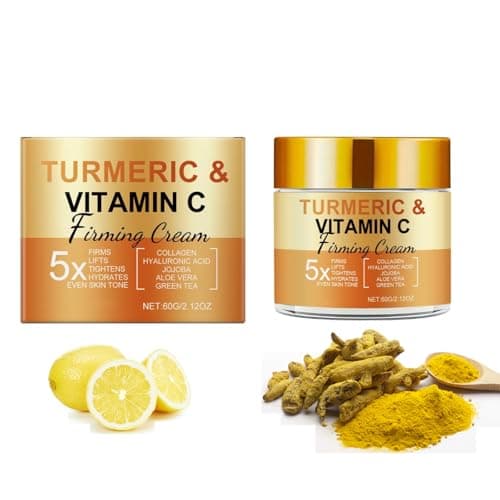 Image of Turmeric Vitamin C Face Cream - Powerful 10% Vitamin C Face Cream Against Dark Spots, Anti Ageing Moisturising Skin Tightening, Vitamin C Cream for Face and Body (1)