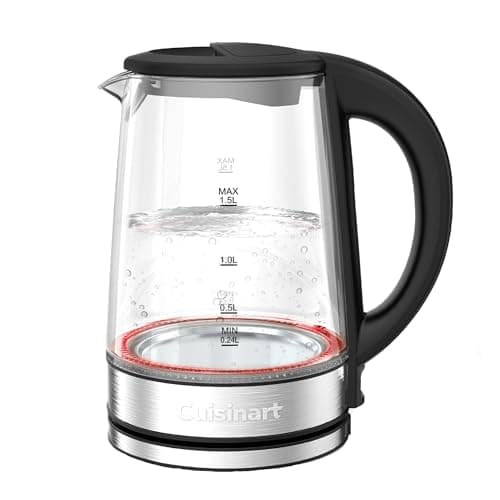 Image of Cuisinart 1.5L Glass Kettle|Illumination|3KW Rapid Boil|Cool Touch |BPA-Free |Non-Drip Spout|360° Swivel Base|Auto Shut-Off|One-Cup Marking