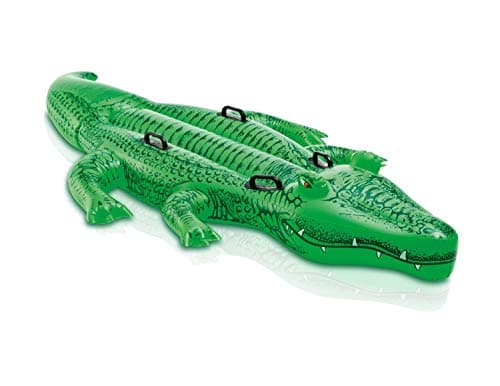 Image of Intex Giant Gator Childrens Large Inflatable Ride On Alligator With Four Grab Handles #58562, Black,58562EP