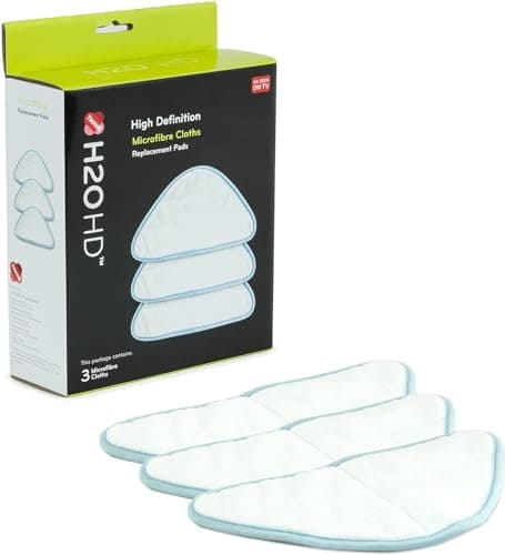 Image of H2O HD Microfibre Cloth Pack - Set of 3 Replacement Cleaning Pads for Steam Cleaners - Optimize Your Cleaning Power with Pads Specifically Designed for Your H20 HD Steam Mop…
