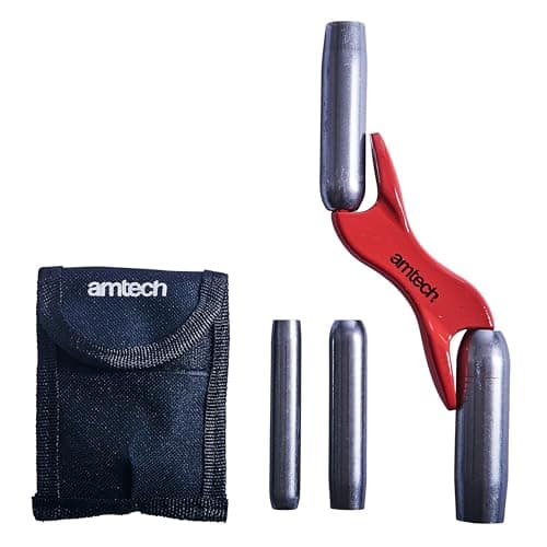 Image of Amtech - 4-Size Interchangeable Brick Jointer Tool for Maintaining and Repairing Brickwork, Durable Cast Aluminium, Ergonomic Handle, Includes Nylon Storage Pouch (13mm, 16mm, 19mm, 22mm)