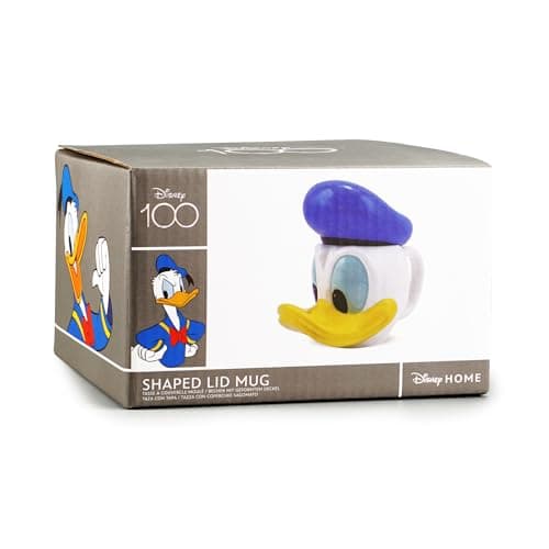 Image of Disney Mickey & Friends Shaped Mug with Lid - Donald Duck - 3D Mug - Disney Gift - Office Mug