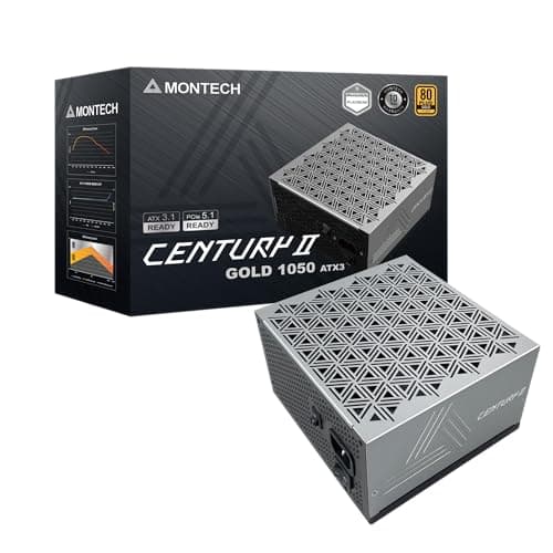 Image of MONTECH Century II - 1050W High-End ATX Gaming Power Supply - 80 Plus Gold & Cybenetics Platinum - Fully Modular - ATX 3.1 & PCIe 5.1 Ready with 12V-2x6 Cable - 10 Years Warranty