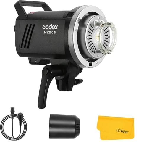 Image of Godox MS200V MS200-V 200Ws Studio Flash 2.4G Wireless Strobe Light Monolight, Lightweight Compact and Durable, with 10W Modeling Lamp for Studio Portrait Photography Product Shooting