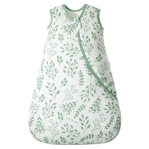 Image of Yoofoss Baby Sleeping Bag 0-6 Months 100% Cotton 2.5 TOG Winter Toddler Sleep Sack 2 Way Zipper Baby Wearable Blanket for Infant Toddler, Tiny Leaves