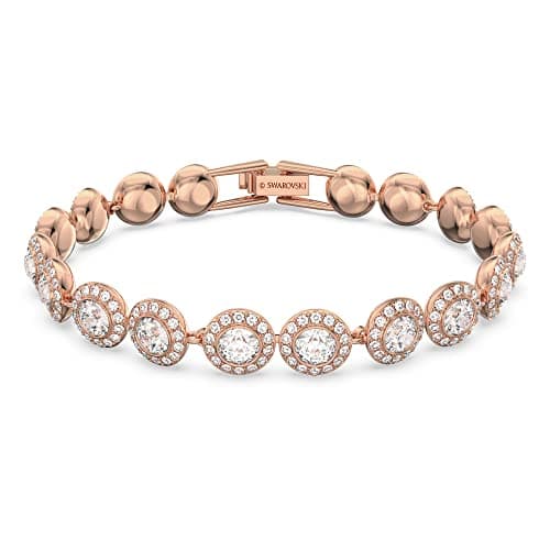 Image of Swarovski Angelic bracelet, Round cut, White, Rose gold-tone plated