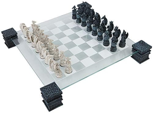 Image of Nemesis Now Dragon Chess Set 43cm Black