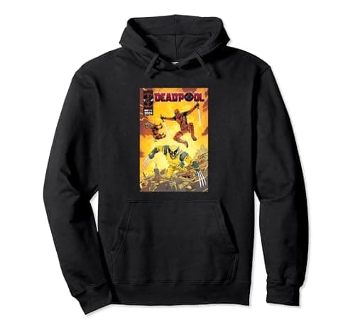 Image of Marvel Deadpool & Wolverine Ready For Action With Dogpool Pullover Hoodie