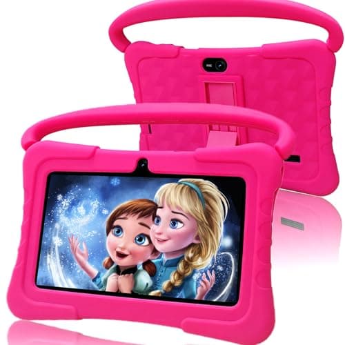 Image of VASOUN Kids Tablet 7 inch, Tablet for Kids 3-7 Android 13, Tablets for Toddler with 4GB(2+2) RAM 32GB ROM, Parental Control, GMS Certified WiFi Dual Camera with Eye Protection(Pink)