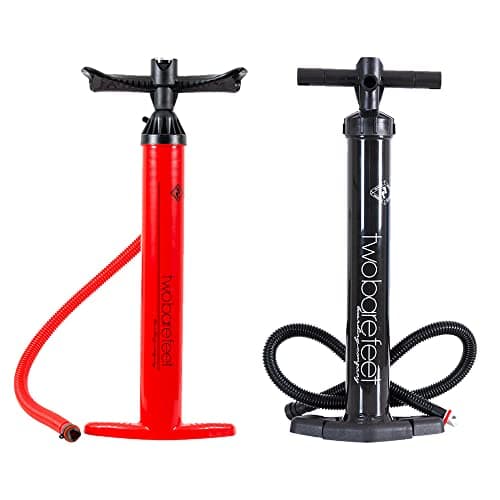 Image of Two Bare Feet Manual Inflatable SUP Paddleboard Pump - Dual Action High Pressure Hand Pump for Paddleboards and Inflatables (HP8, Red)