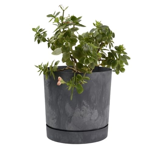 Image of B2C Plant Pots Indoor Outdoor Plastic Marble Concrete Flowerpot Small Medium Large Tubo 5 Colours (20 cm, Marengo)