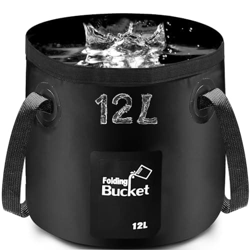 Image of XYUXWLG Folding Water Bucket, 12L Collapsible Portable Lightweight Foldable Bucket for Camping Traveling Picnic Hiking Fishing Boating Gardening Car Washing