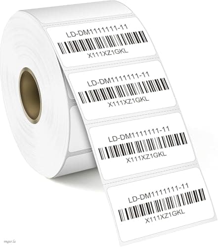 Image of L LIKED 1" x 2" Removable Direct Thermal Labels with Perforated Lines, Water and Oil Resistant, Compatible with Rollo, Zebra Desktop Printers and More (1 Roll, 1300 Labels)