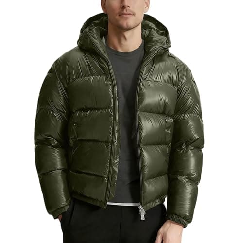 Image of Generisch Winter Jacket Lightweight Insulated Windproof Warm Outdoor with Reflectors for Cold Weather, Green, S