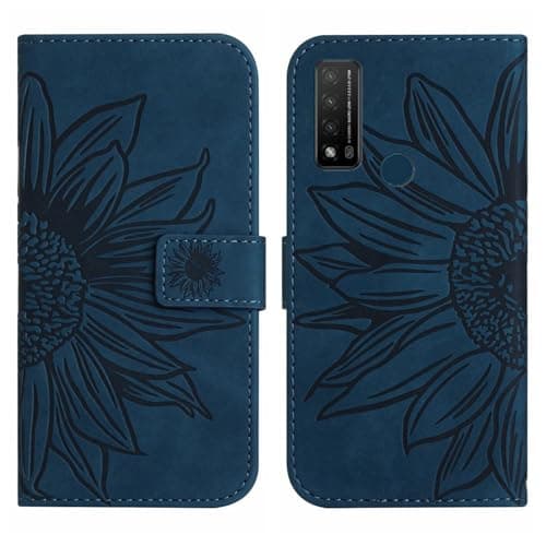 Image of Rfvzubemok Compatible with TCL 20 R 5G Cover,Compatible with TCL 20 AX 5G / Bremen 5G Flip Kickstand Card Slots Magnetic Closure Phone Case Blue