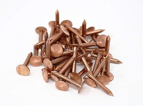 Image of fiXte® Copper Clout Nails Suitable for Roofing, DIY, Tree Stump Removal etc. 25 Pieces. (30mm x 2.65mm)