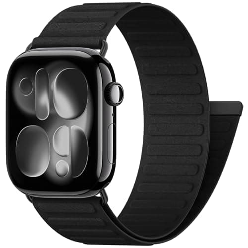 Image of DigiHero Magnetic Nylon Loop Strap Compatible with Apple Watch Straps 44mm 46mm 40mm 42mm 49mm 45mm 41mm 38mm, Men Women Sport Band for iWatch Series 11 10 9 8 7 6 5 4, Ultra SE 3 2 1, Black
